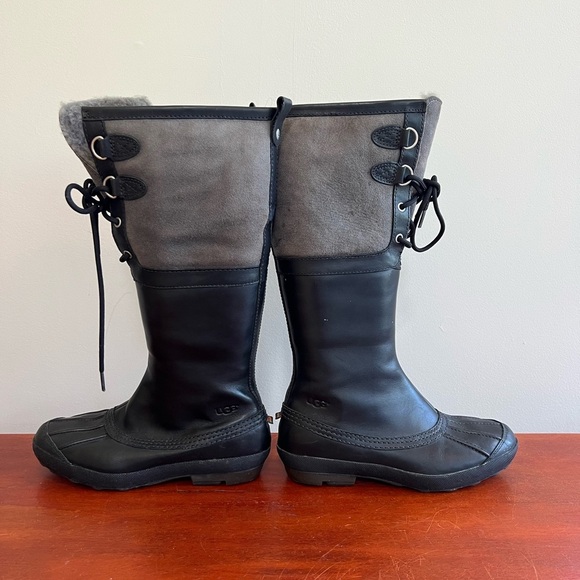 Ugg Belcloud 14” Tall Shearling Lined Leather/Suede LaceUp Waterproof Boots, 8.5 - Picture 4 of 13